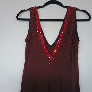 Red Rhinestoned Ballroom Dress & Matching Jacket